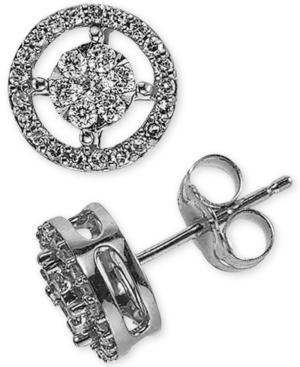 Diamond Cluster Halo Stud Earrings (1/4 Ct. T.w.) In 10k White Gold