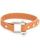 Charriol Leather Strap Cable Bracelet In Stainless Steel