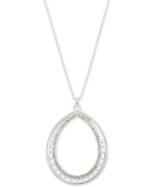 Touch Of Silver Silver-plated Crystal Openwork Pendant Necklace