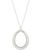 Touch Of Silver Silver-plated Crystal Openwork Pendant Necklace