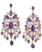 Carolee Gold-tone Purple Large Chandelier Earrings