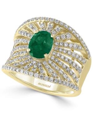 Effy Final Call Emerald (1-1/8 Ct. T.w.) And Diamond (1-1/10 Ct. T.w.) Ring In 14k Gold