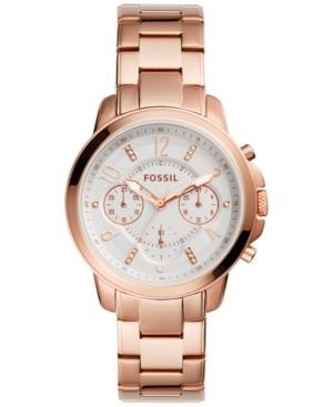 Fossil Women's Chronograph Gwynn Rose Gold-tone Stainless Steel Bracelet Watch 38mm Es4035