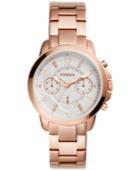 Fossil Women's Chronograph Gwynn Rose Gold-tone Stainless Steel Bracelet Watch 38mm Es4035