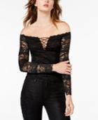 Guess Cori Lace-up Lace Top
