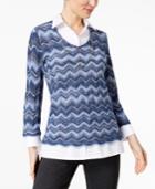 Alfred Dunner Montego Bay Layered-look Necklace-embellished Sweater