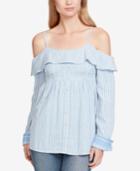 Jessica Simpson Juniors' Smocked Off-the-shoulder Blouse
