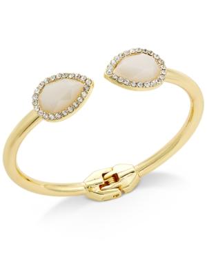 Inc International Concepts Gold-tone Moonstone And Pave Hinged Bracelet, Only At Macy's