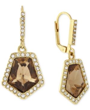 Vince Camuto Gold-plated Champagne Crystal Drop Earrings