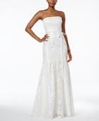 Adrianna Papell Lace Strapless Mermaid Gown