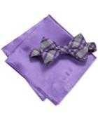 Alfani Men's Purple Bow Tie & Pocket Square Set, Only At Macy's