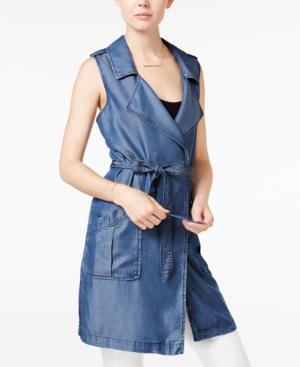 Sanctuary Chambray Long Belted Vest