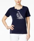 Alfred Dunner Embellished Short-sleeve Blouse