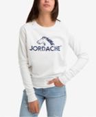 Jordache Juniors' Madison Distressed Logo Graphic Sweatshirt