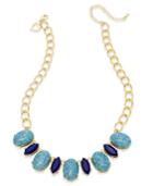 Thalia Sodi Gold-tone Turquoise-color And Blue Stone Necklace, Only At Macy's