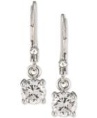 Carolee Silver-tone Crystal Drop Earrings