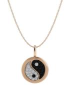 Diamond Necklace, 14k Rose Gold Diamond Yin Yang Disk Pendant (1/10 Ct. T.w.)