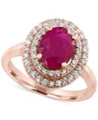 Amore By Effy Certified Ruby (1-9/10 Ct. T.w.) And Diamond (3/8 Ct. T.w.) Ring In 14k Rose Gold, Created For Macy's