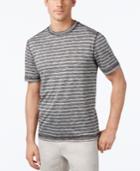 Tasso Elba Men's Performance Uv Protection Space-dyed Striped T-shirt