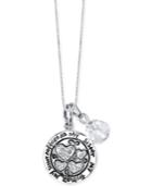 Unwritten Friendship Charm And Crystal Necklace In Stainless Steel