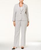 Le Suit Plus Size One-button Pinstriped Pantsuit