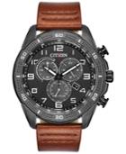 Citizen Drive From Citizen Eco-drive Men's Ltr Brown Leather Strap Watch 45mm