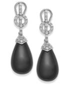 Sterling Silver Earrings, Onyx (35 Ct. T.w.) And White Topaz (1/2 Ct. T.w.) Earrings