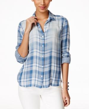 Olive + Sloane Plaid High-low Shirt, Only At Macy's