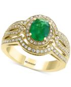 Final Call By Effy Emerald (1-1/6 Ct. T.w.) & Diamond (1/2 Ct. T.w.) Ring In 14k Gold