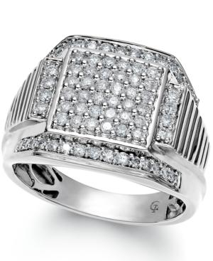 Men's Diamond Ring In 10k White Gold (1 Ct. T.w.)