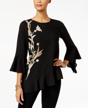 Alfani Asymmetrical Bell-sleeve Top, Created For Macy's