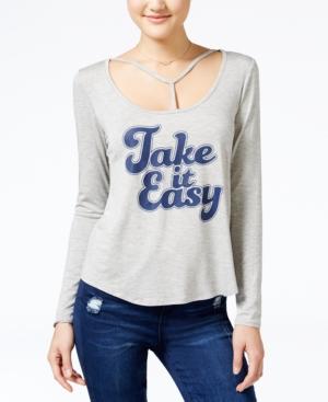 Belle Du Jour Juniors' Take It Easy Graphic Top