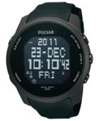 Pulsar Watch, Men's Digital Black Polyurethane Strap 47mm Pq2011