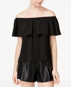 Lily Black Juniors' Off-the-shoulder Top, Created For Macy's