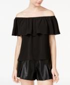 Lily Black Juniors' Off-the-shoulder Top, Created For Macy's