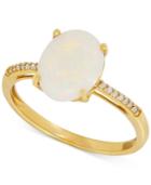 Opal (1-5/8 Ct. T.w.) & Diamond Accent Ring In 14k Gold