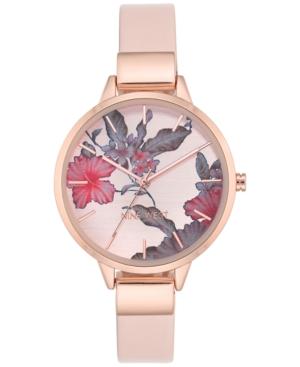 Nine West Women's Blush Faux Leather Strap Watch 38mm