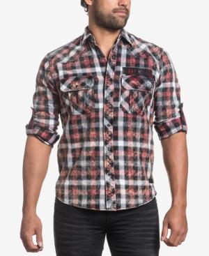 Affliction Men's Hail Storm Plaid Cotton Shirt
