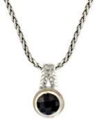 Effy Onyx (3-3/4 Ct. T.w.) Braid Pendant Necklace In Sterling Silver And 18k Yellow Gold