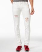 Armani Exchange Men's Ripped White Jeans
