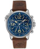 Timberland Men's Campton Dark Brown Leather Strap Watch 46x53mm Tbl13910js03