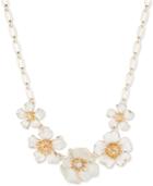 Anne Klein Gold-tone Five Flower Collar Necklace