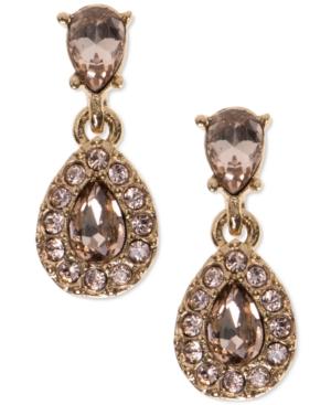 Givenchy Gold-tone Chocolate Crystal Teardrop Earrings