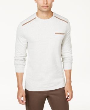 Tasso Elba Men's Pocket T-shirt With Faux-suede Trim, Created For Macy's