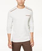 Tasso Elba Men's Pocket T-shirt With Faux-suede Trim, Created For Macy's