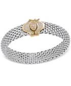 Diamond Dew Drop Popcorn Mesh Bracelet (1/2 Ct. T.w.) In Sterling Silver And 14k Plated Gold