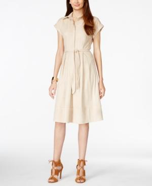 Vakko For Inc International Concepts Faux-suede Shirtdress, Only At Macy's