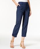Style & Co. Cropped Striped Straight-leg Pants, Only At Macy's