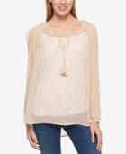 Tommy Hilfiger Sheer Cold-shoulder Top, Only At Macy's