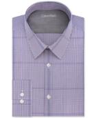 Calvin Klein Men's X Extra-slim Fit Magenta Check Dress Shirt